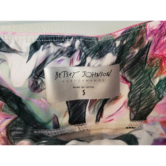 Betsey Johnson Performance Women's Pink/White Floral Leggings S - Picture 2 of 6